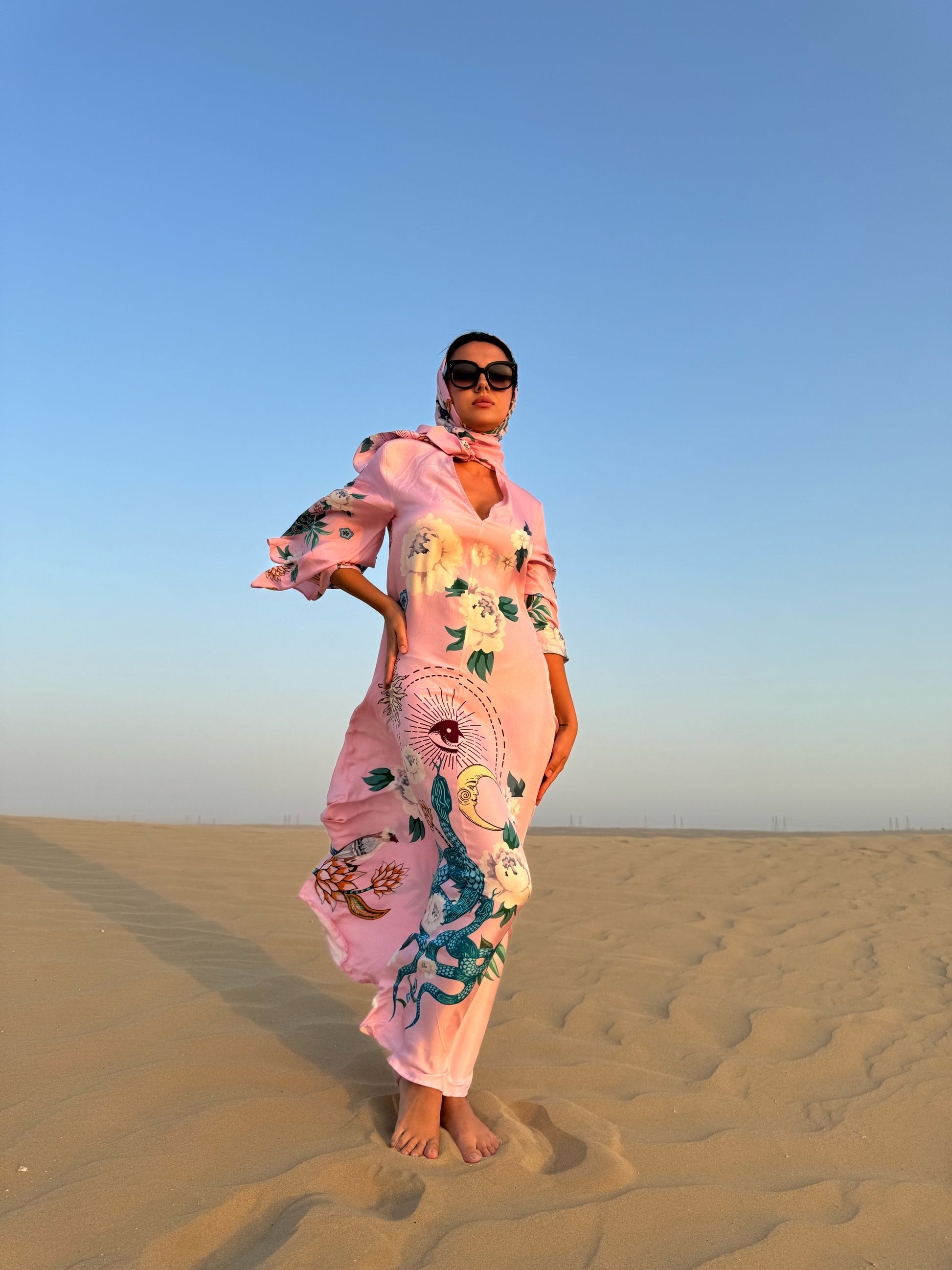 PEAFOWL PRINCESS DRESS - rose