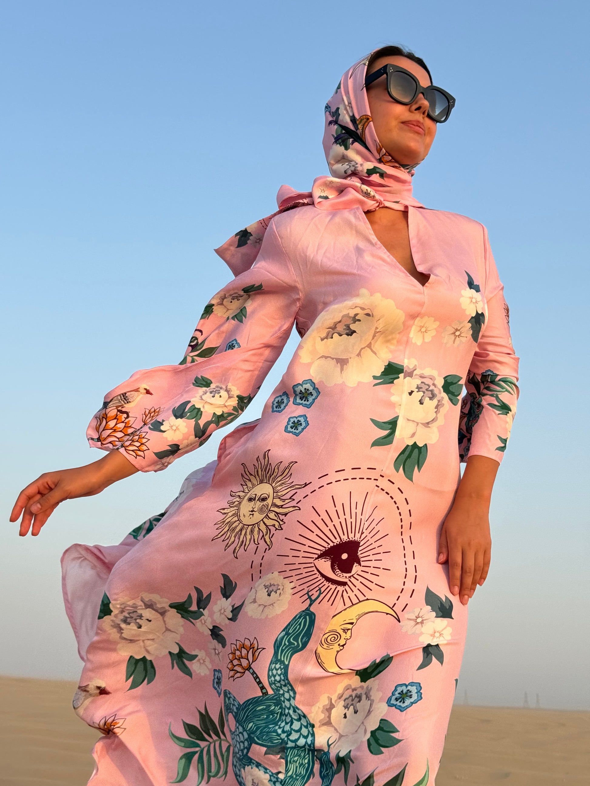 PEAFOWL PRINCESS DRESS - rose