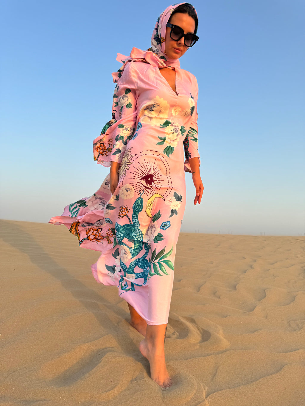 PEAFOWL PRINCESS DRESS - rose