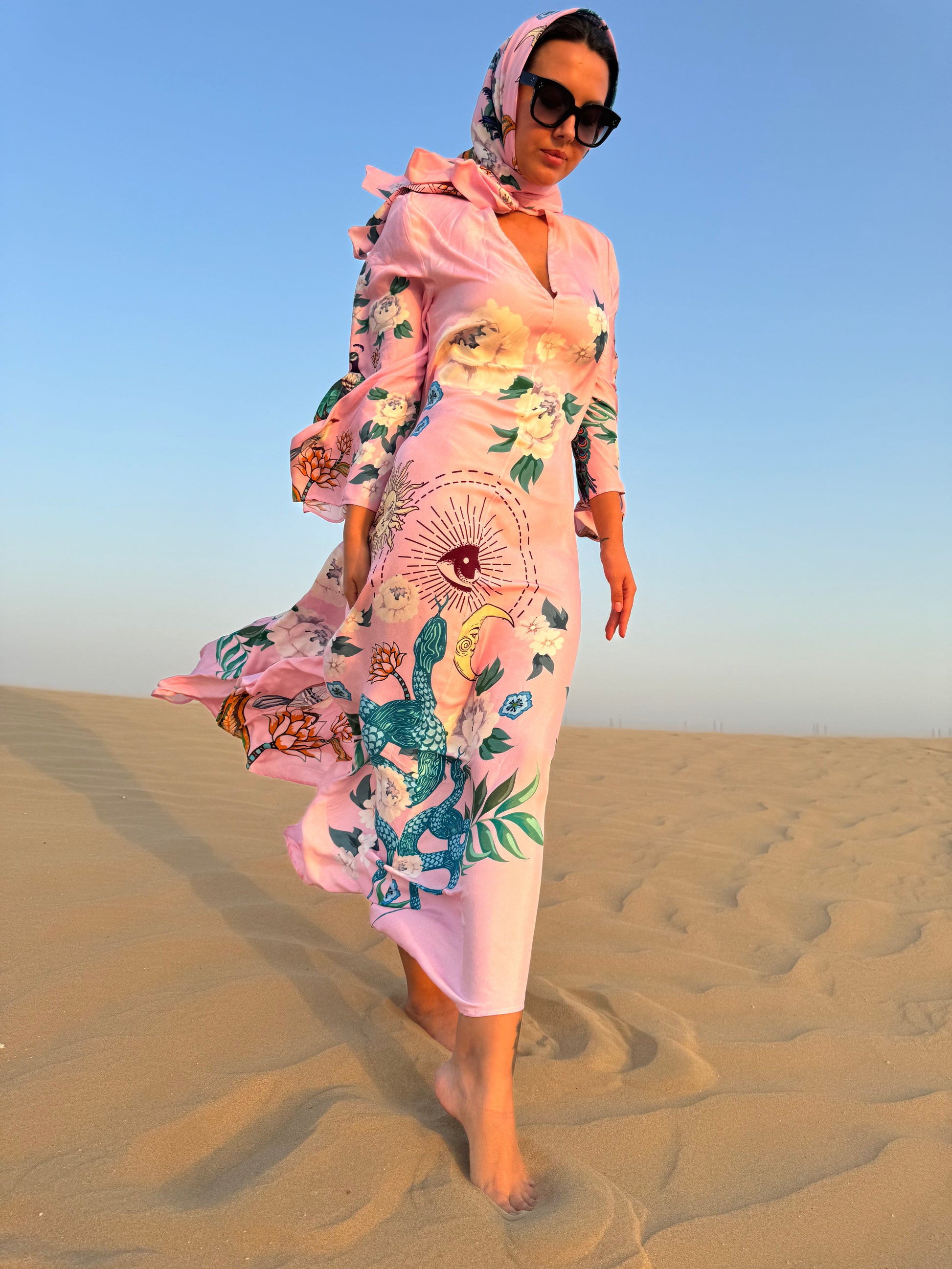 PEAFOWL PRINCESS DRESS - rose