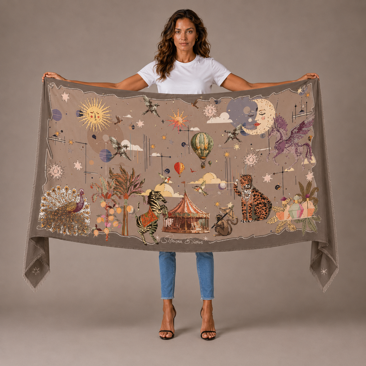 AURORA CASHMERE SCARF - TAUPE