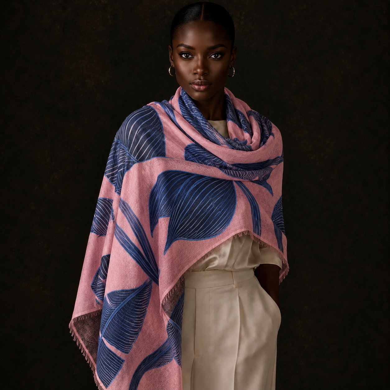 PALMA CASHMERE SCARF - rose