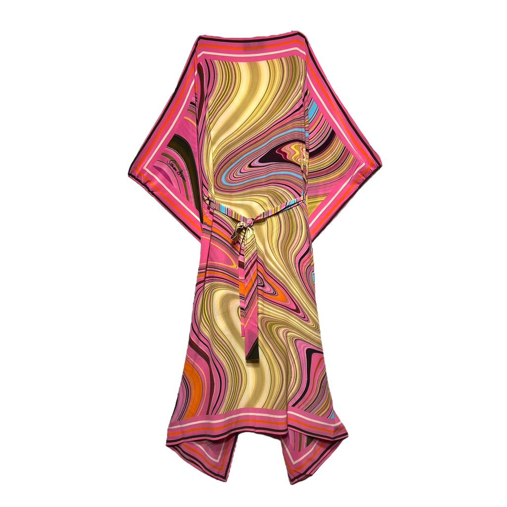 SWIRL EVENING DRESS - PINK