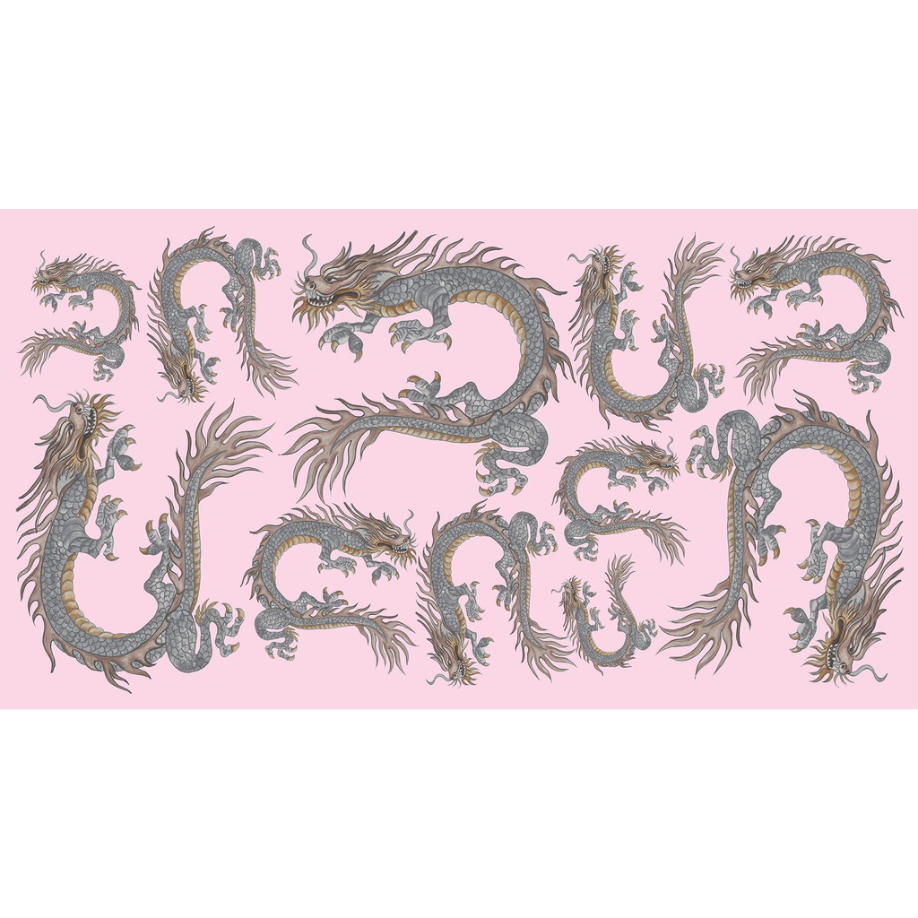 DRAGON CASHMERE SCARF - LIGHT ROSE