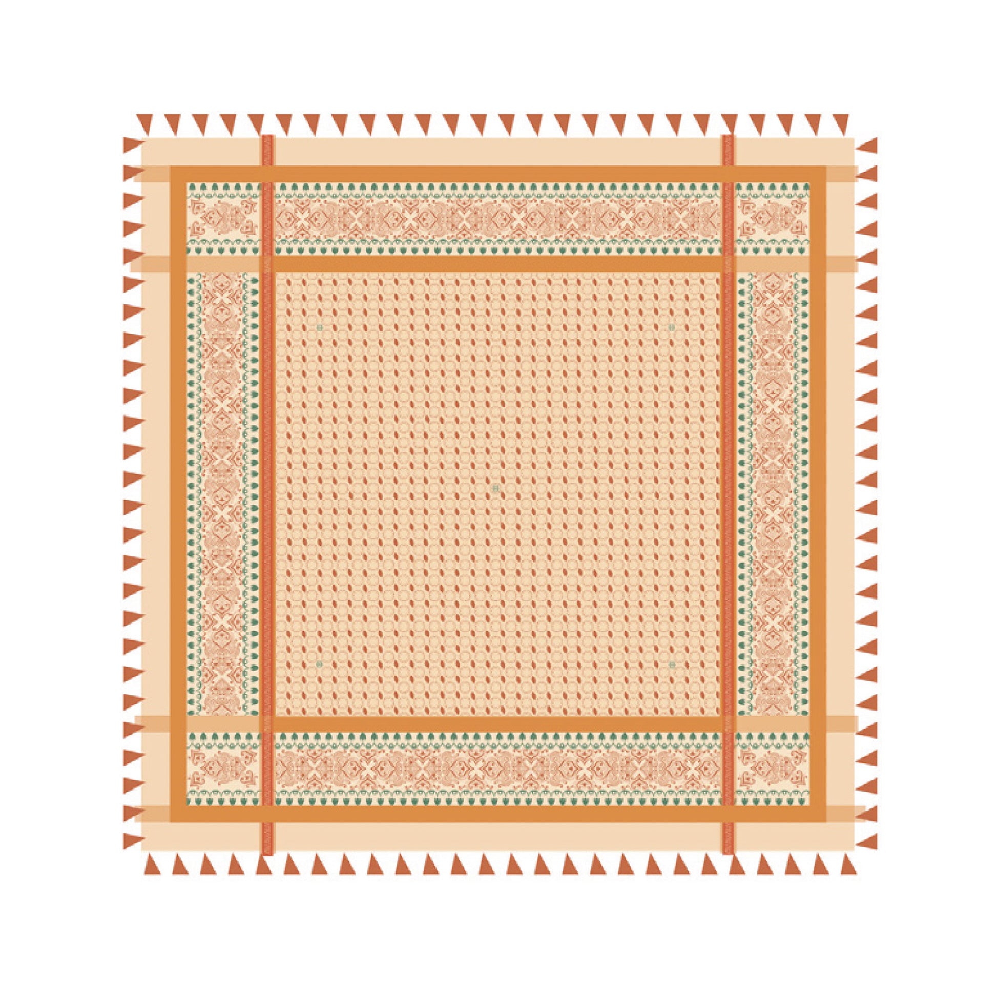 DESERT SCARF - orange/green