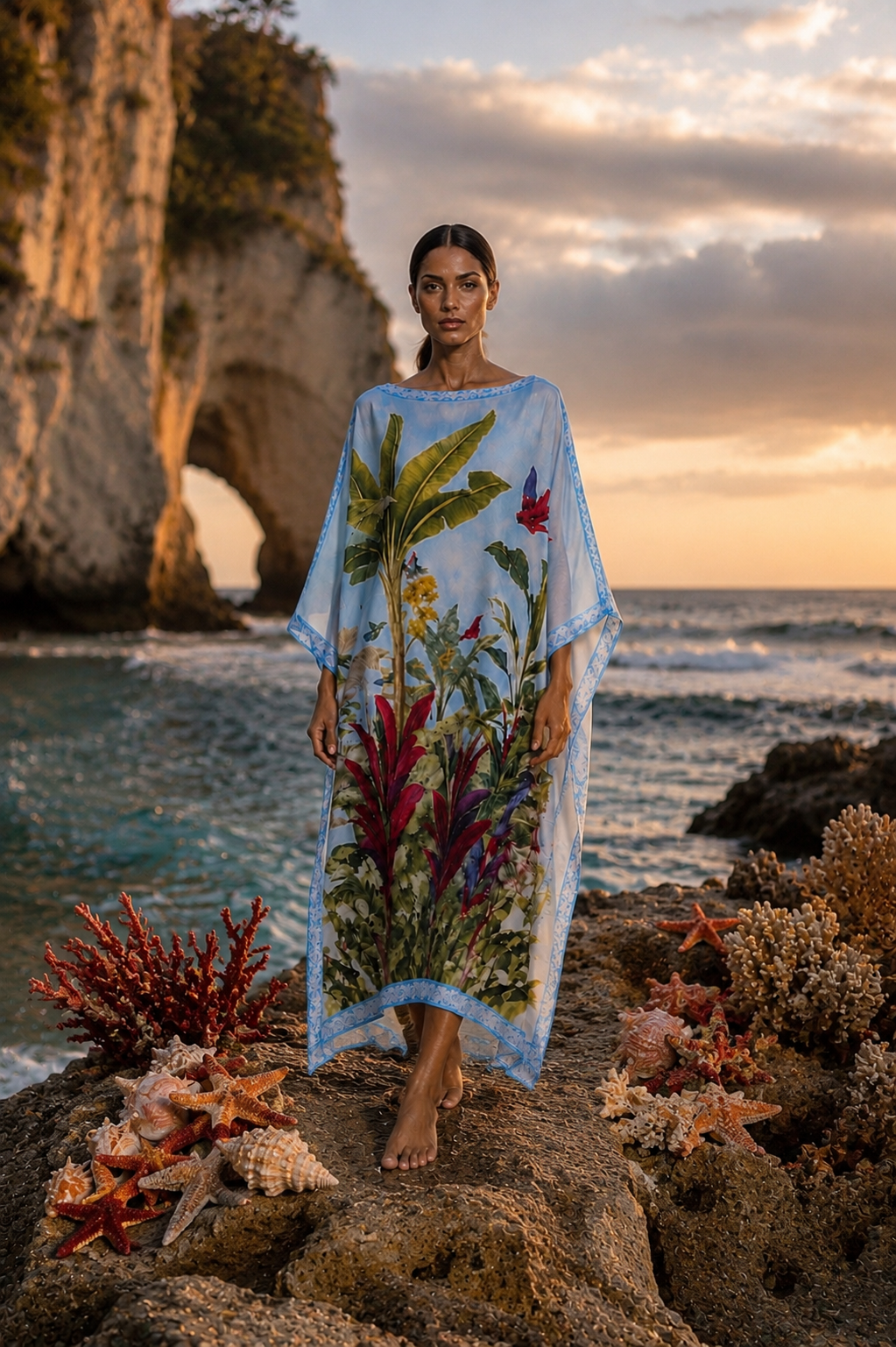 PARADISO SILK TUNIC - LIGHT BLUE