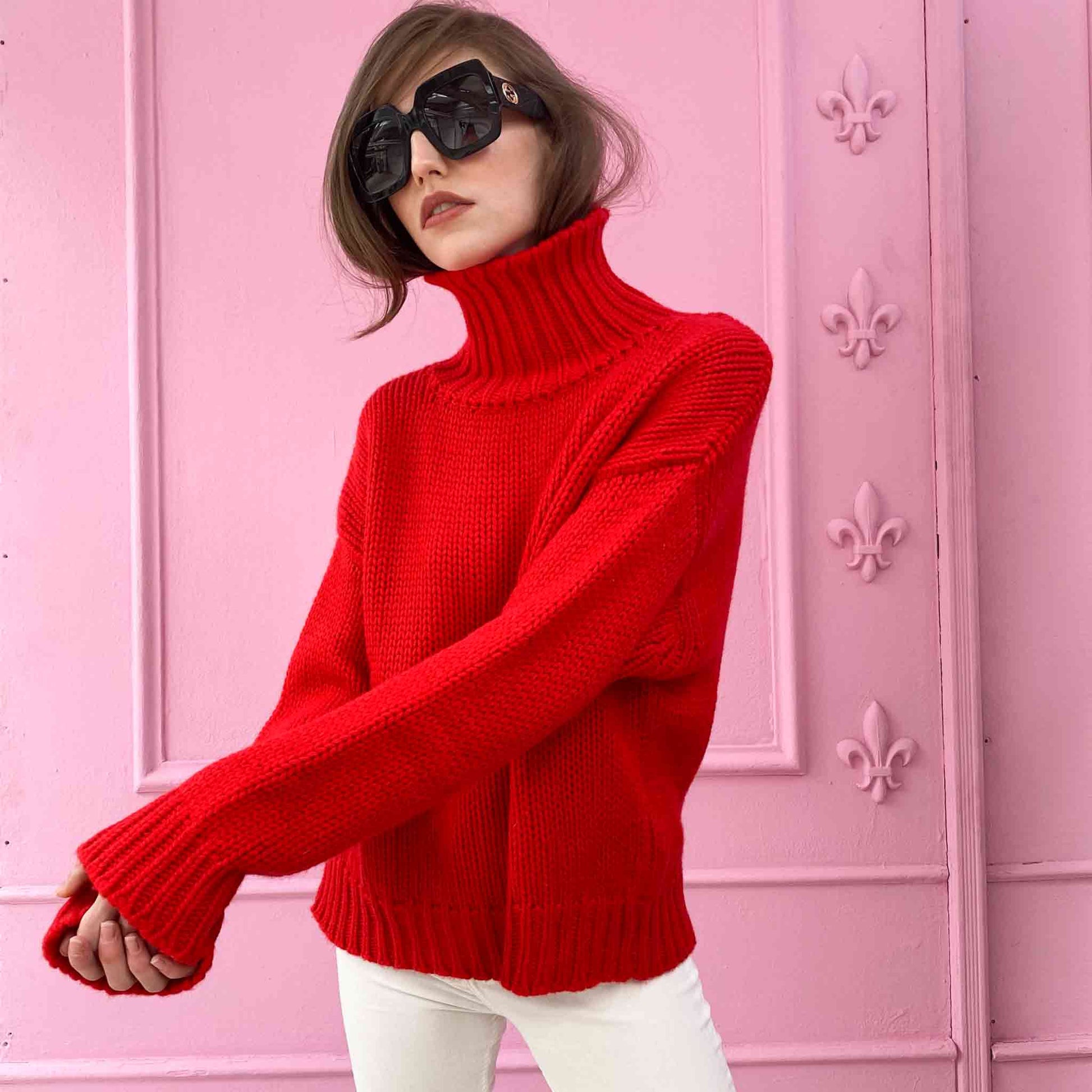 GABRIELLE SWEATER - ROUGE