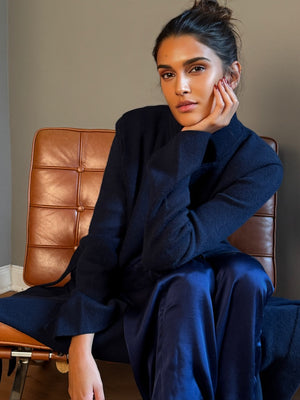 MAISON CARDIGAN PLAIN - NAVY