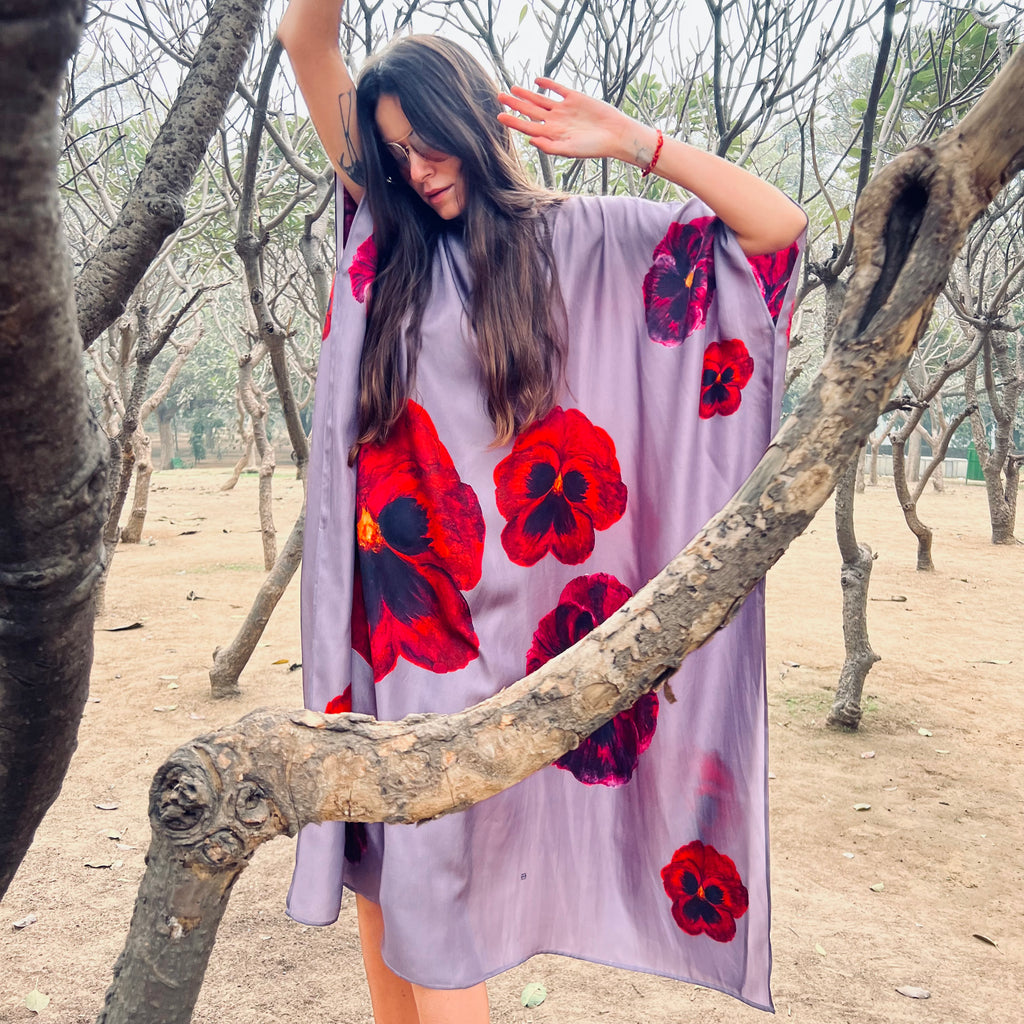 PANSY SILK TUNIC - plum