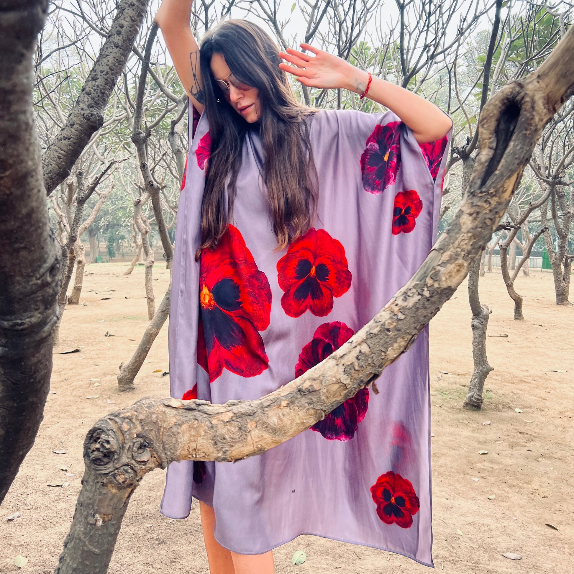 PANSY SILK TUNIC - plum