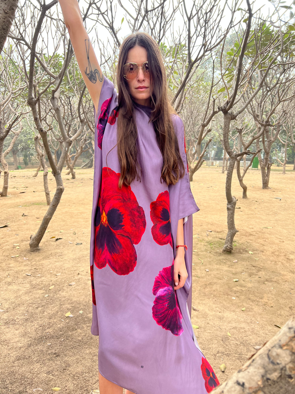 PANSY SILK TUNIC - plum