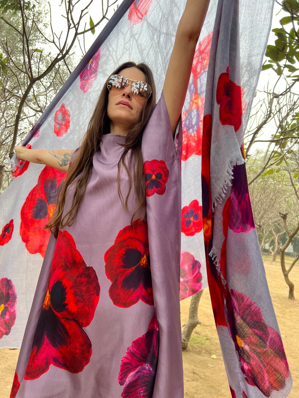 PANSY SILK TUNIC - plum