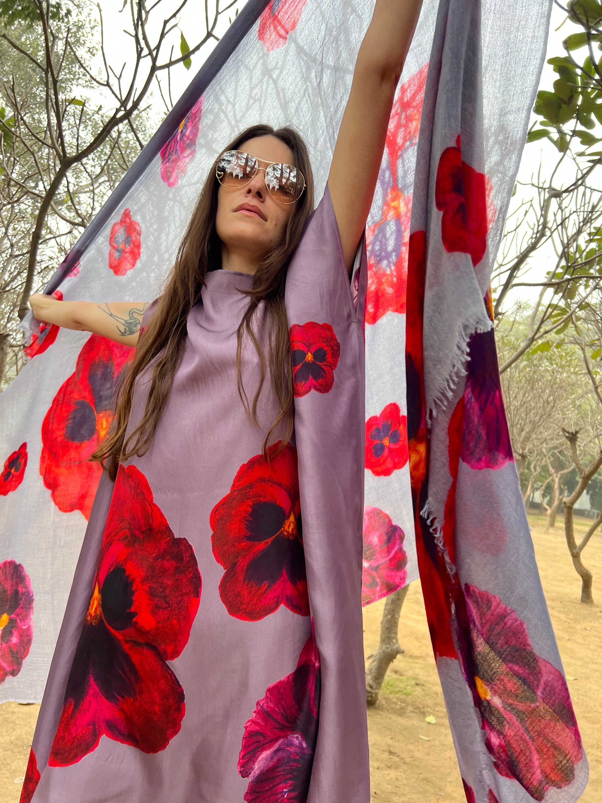 PANSY SILK TUNIC - plum
