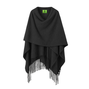 BRUSHED SHARON CAPE - BLACK