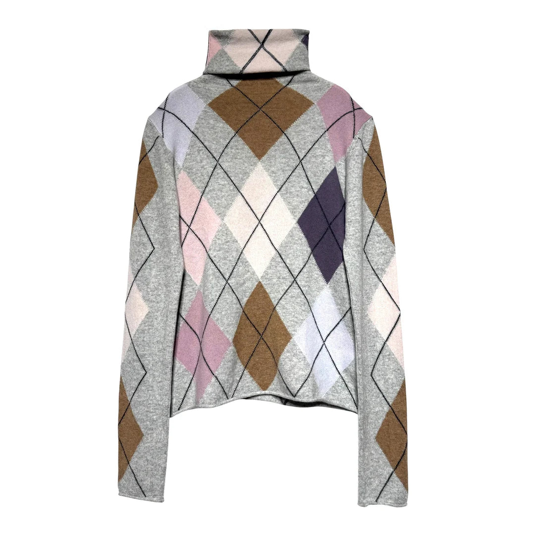 LUNA EXTRA DIAMOND SWEATER - FOGGY/POWDER