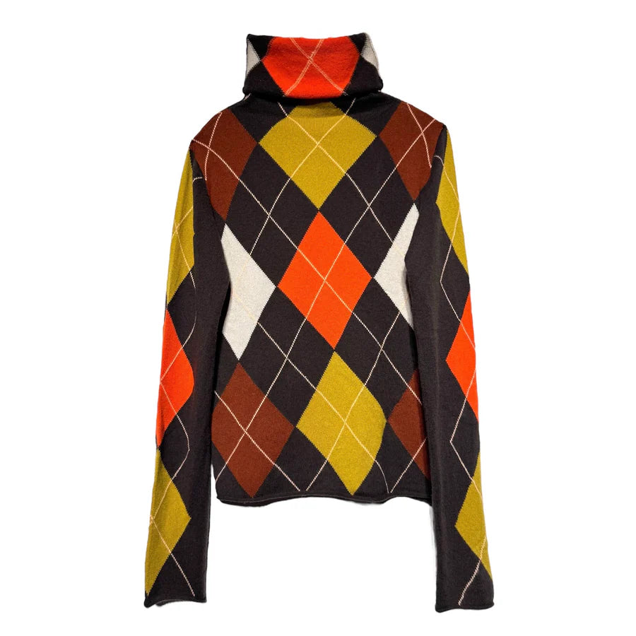 LUNA EXTRA DIAMOND SWEATER - BROWN/ORANGE