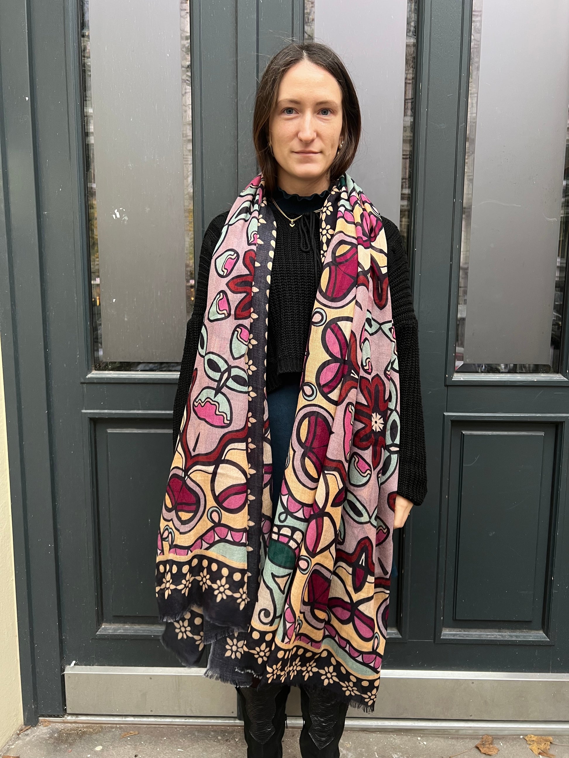 LUSH DIGITAL PRINTED SCARF - crush