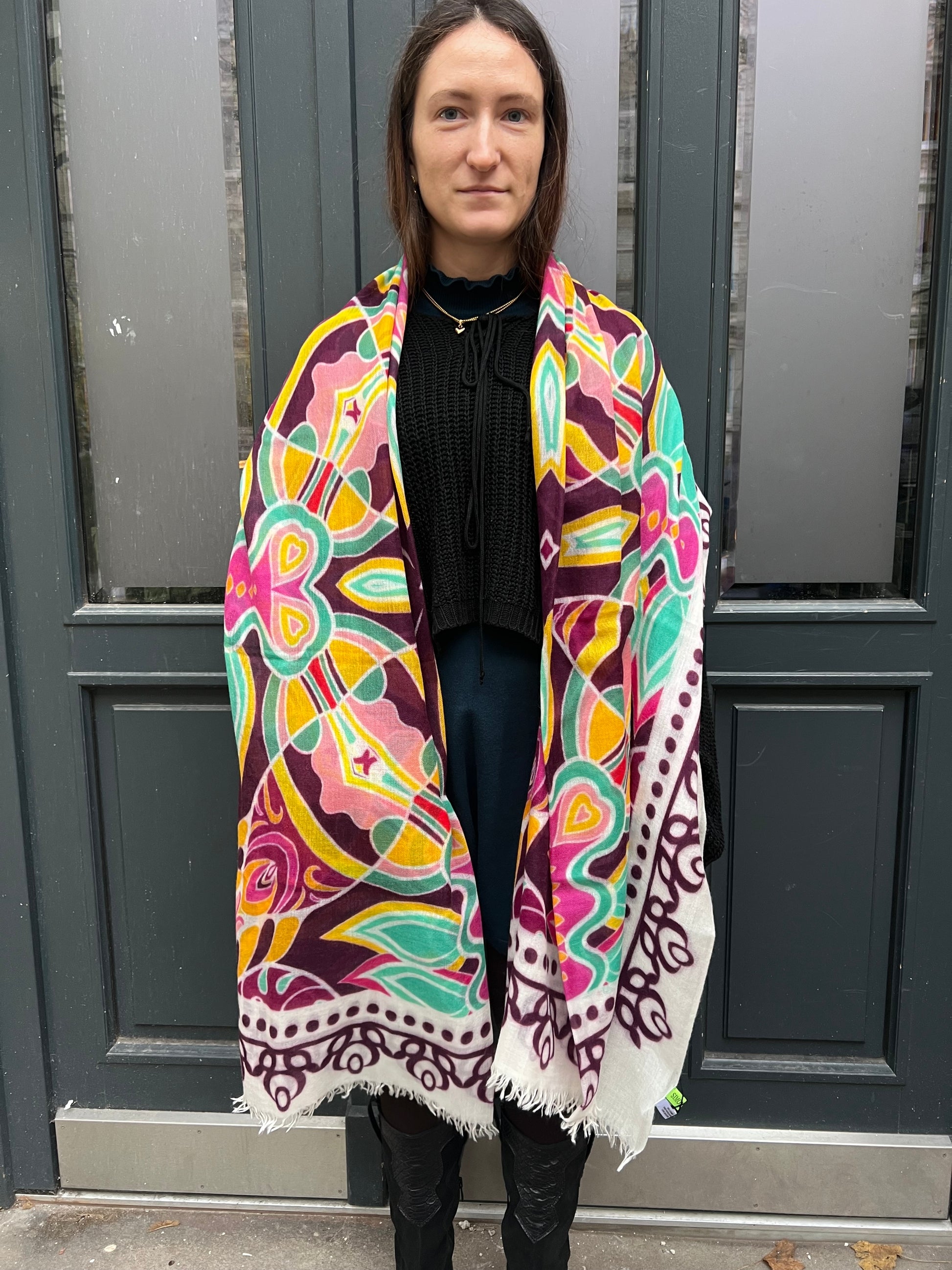 LUSH DIGITAL PRINTED SCARF - chalk