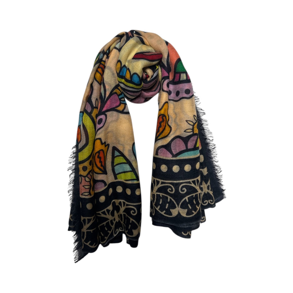 LUSH DIGITAL PRINTED SCARF - apricot