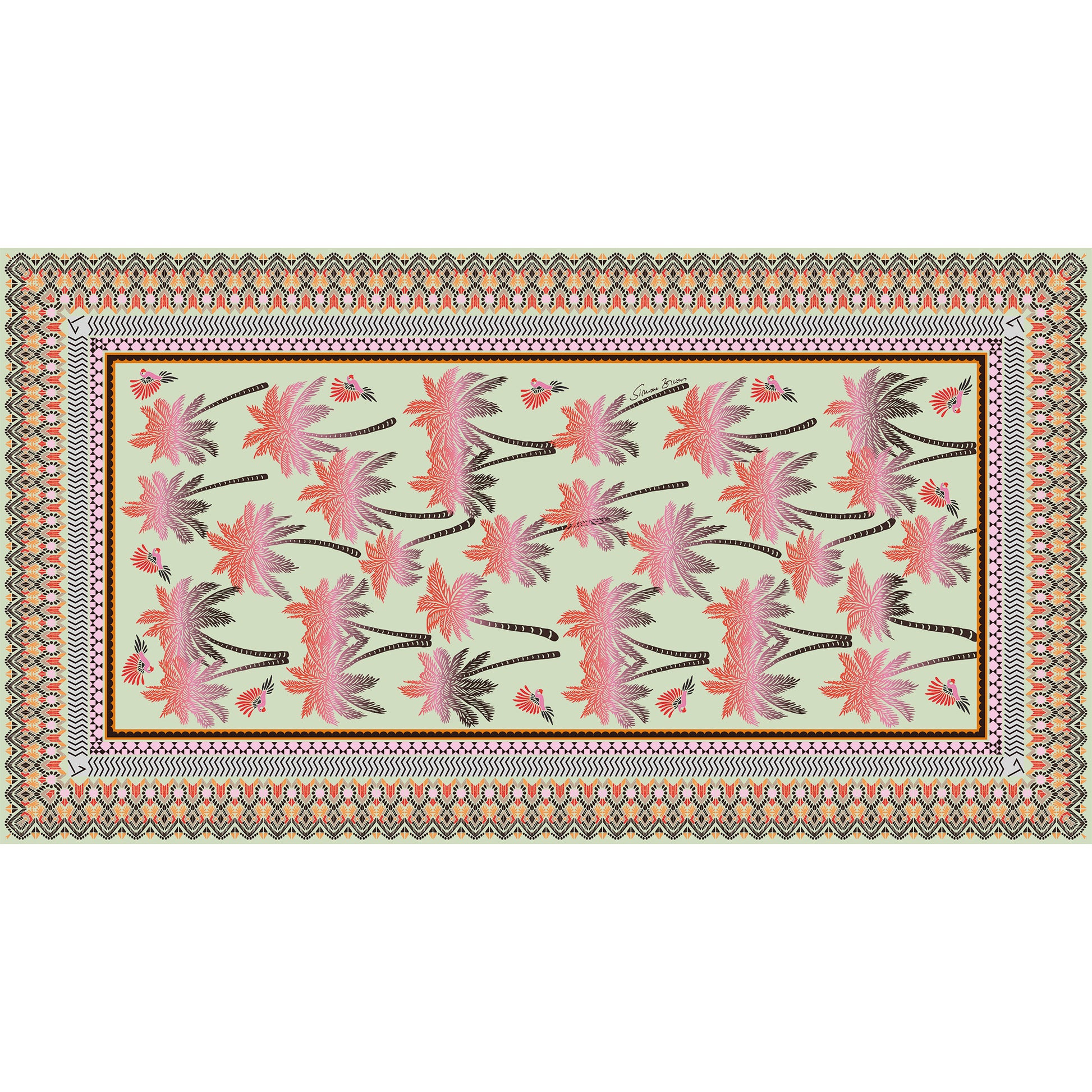 LOTUS CASHMERE SCARF - WHISPER GREEN