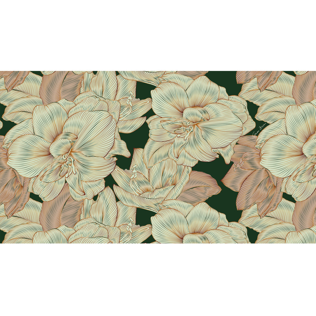 FLORALEEN CASHMERE SCARF FOREST