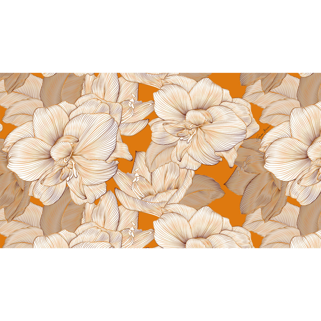 FLORALEEN CASHMERE SCARF - GOLD