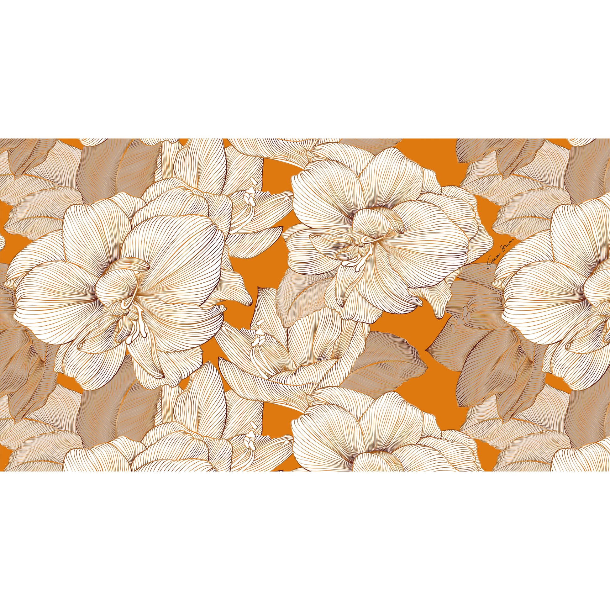 FLORALEEN CASHMERE SCARF - GOLD