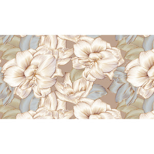 FLORALEEN CASHMERE SCARF - TAUPE