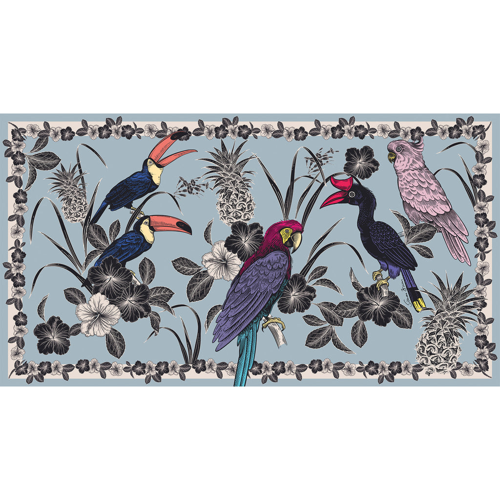PARROTS CASHMERE SCARF - TAUPE