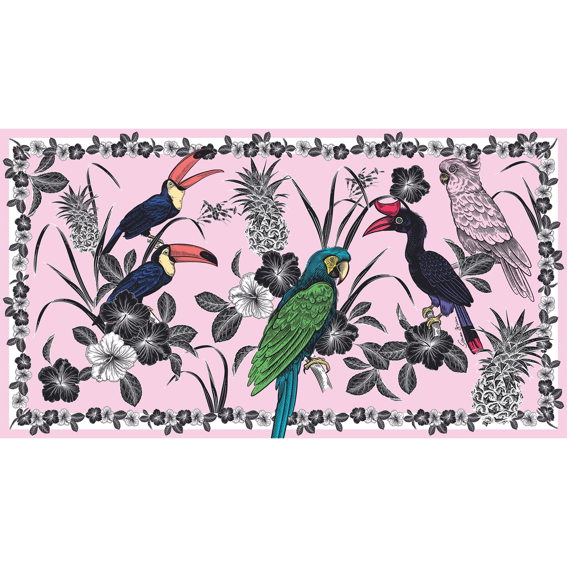 PARROTS CASHMERE SCARF - TAUPE