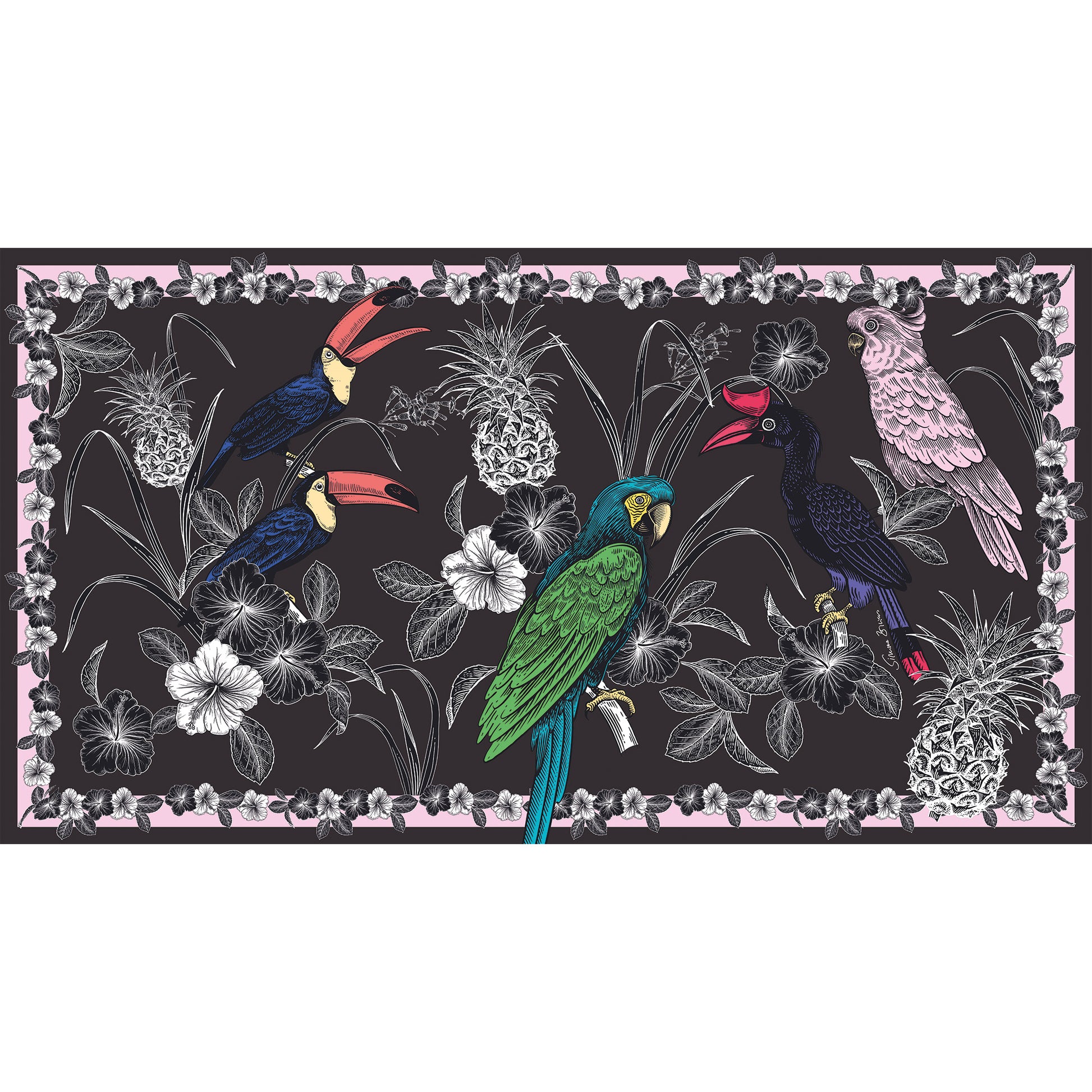 PARROTS CASHMERE SCARF - TAUPE