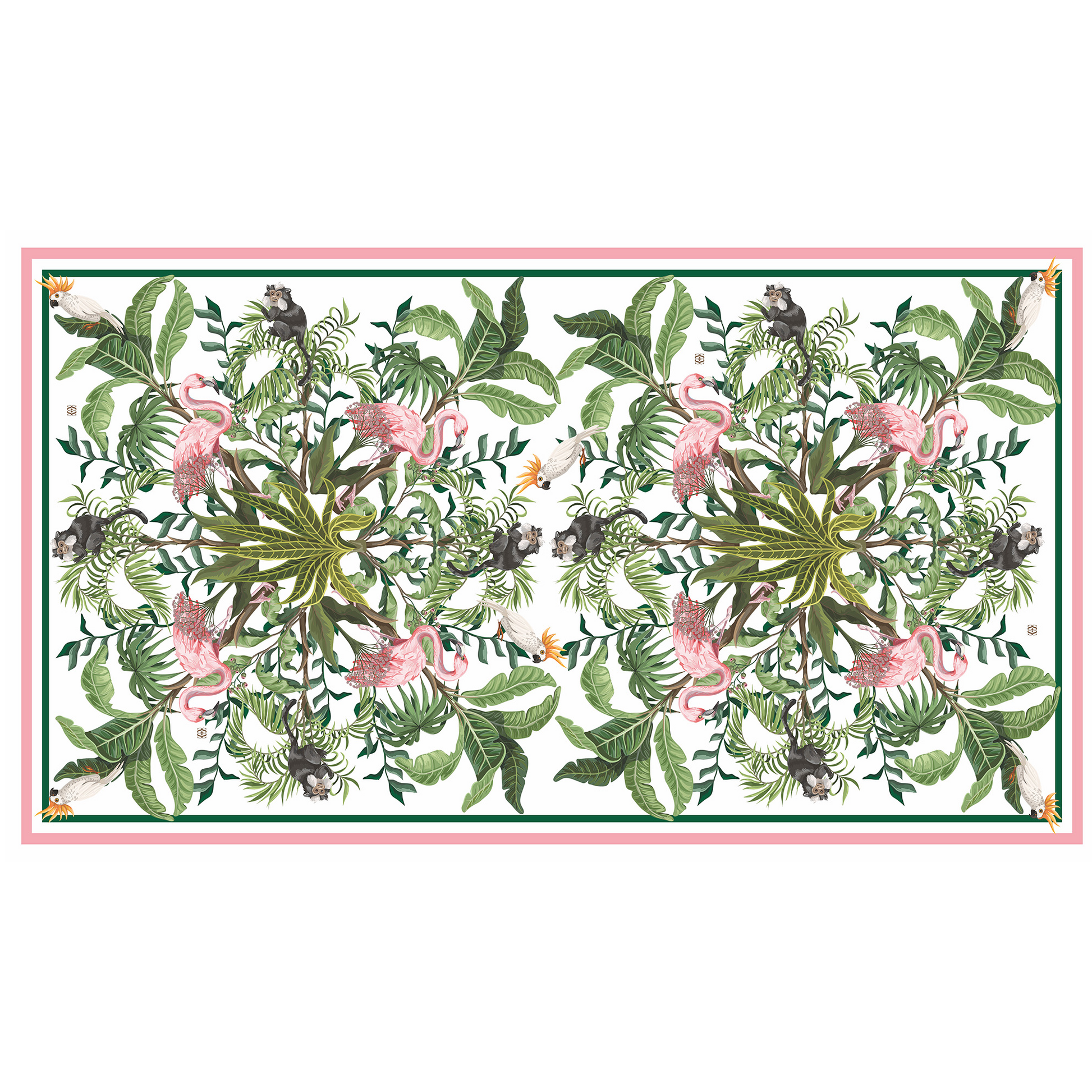 JUNGLE ANIMALS CASHMERE SCARF - white