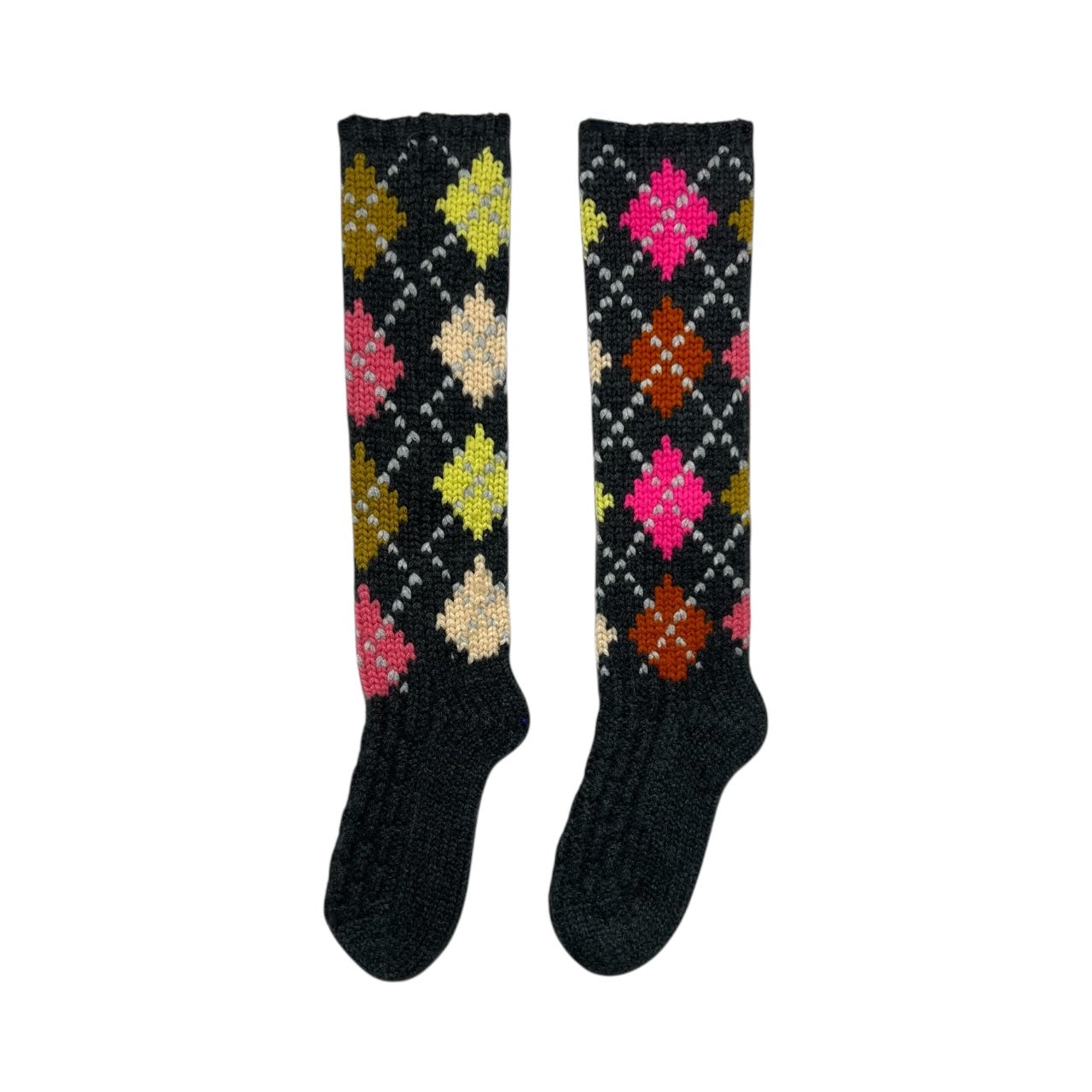 BED SOCKS EXTRA DIAMOND - FLANNEL/DAYGLOW