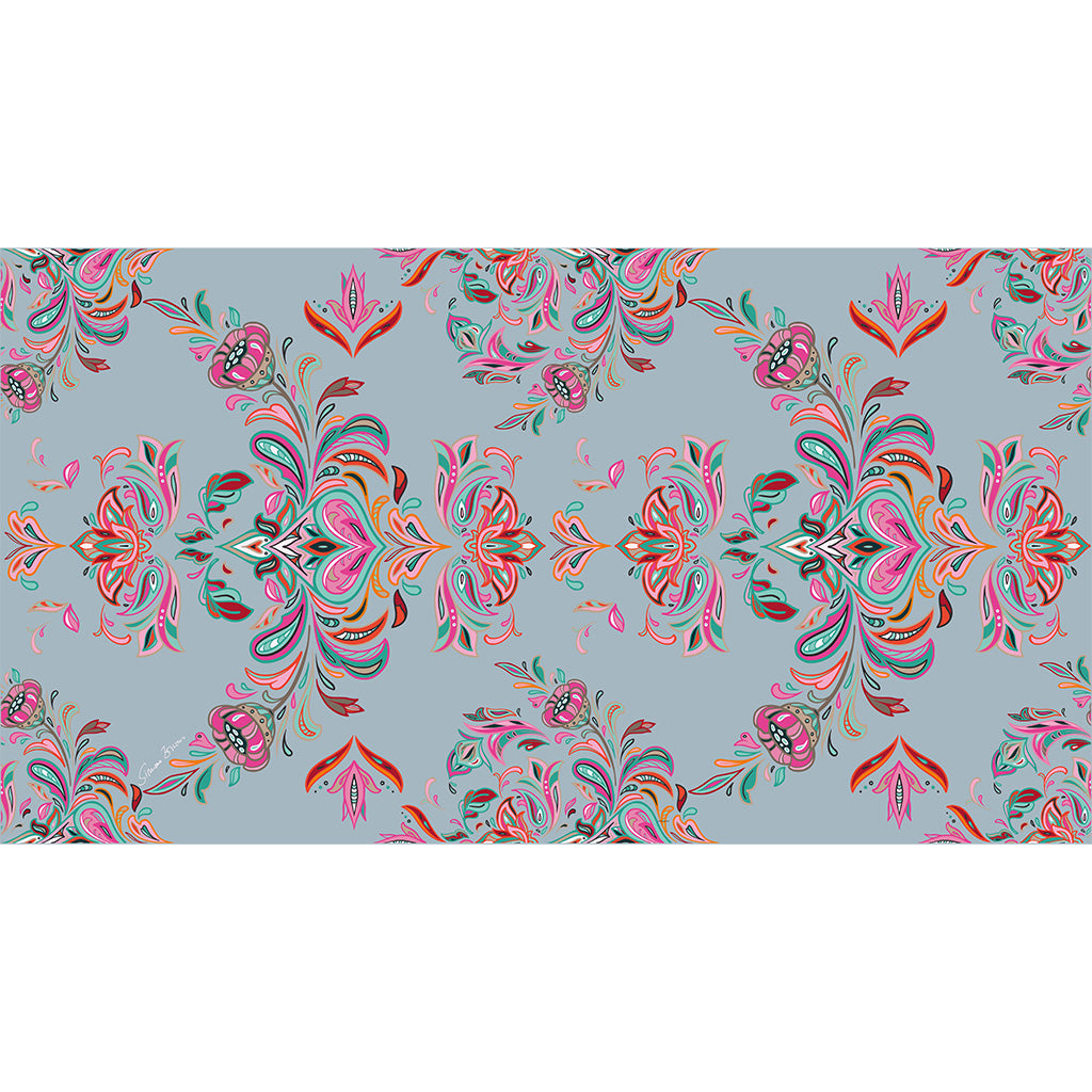 ORIENTAL CASHMERE SCARF - SMOKEY BLUE