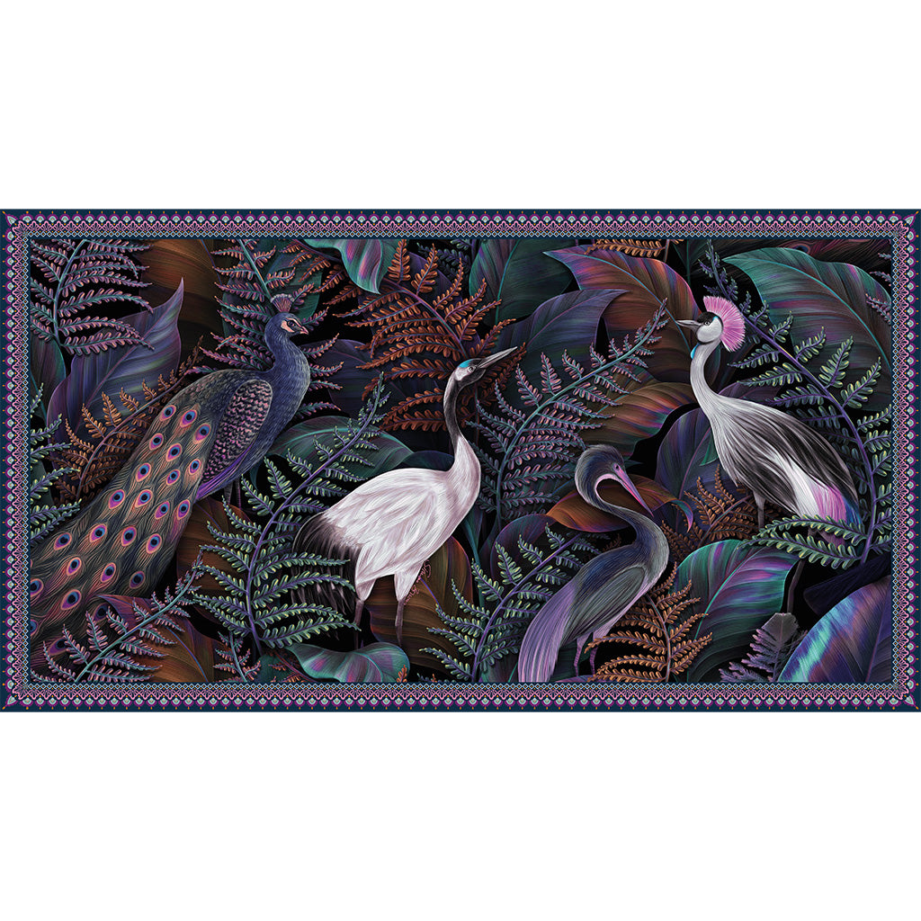 BIRDSONG CASHMERE SCARF - NAVY