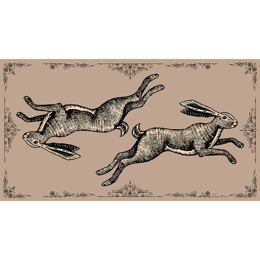 VINTAGE  ANIMALS CASHMERE SCARF - BUNNY TAUPE