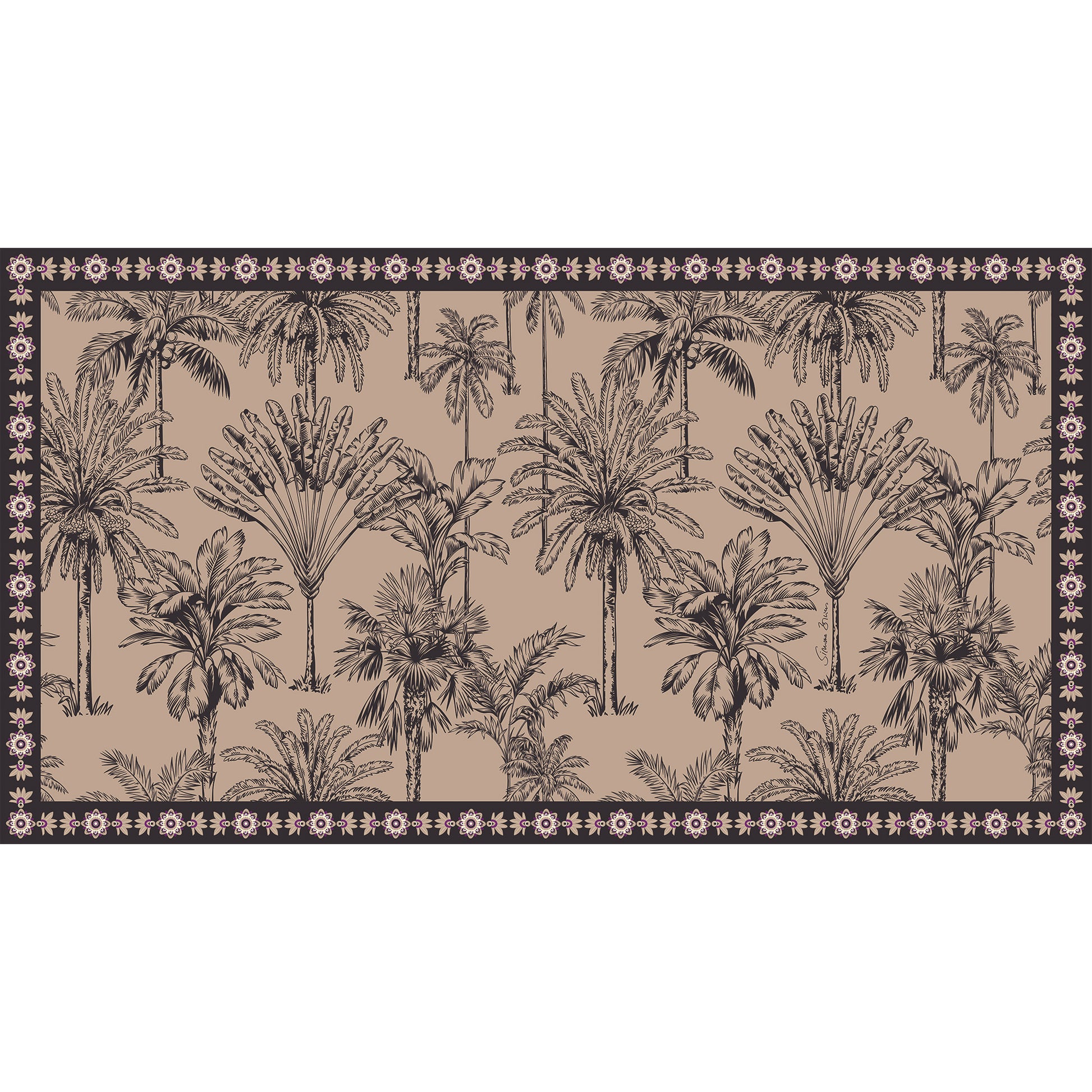 PALMLINE CASHMERE SCARF - TAUPE