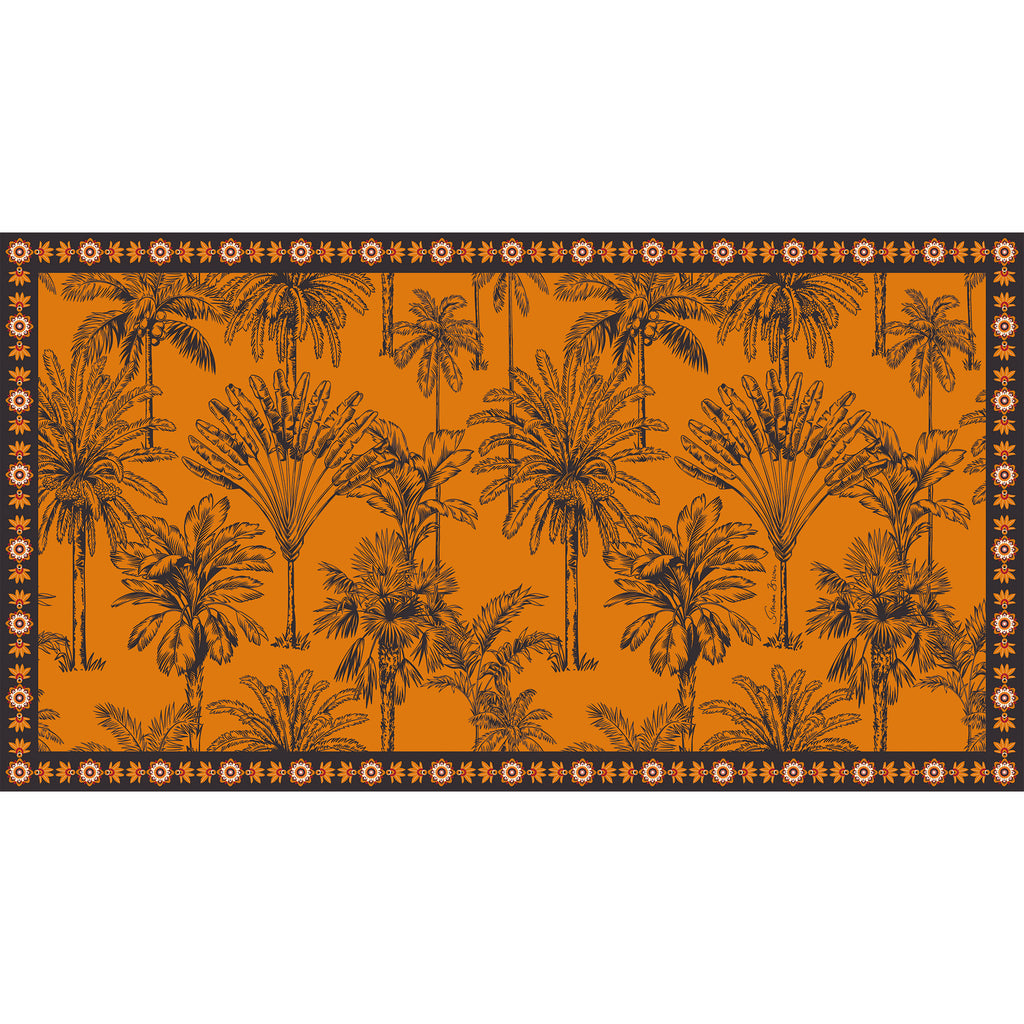 PALMLINE CASHMERE SCARF - GOLD