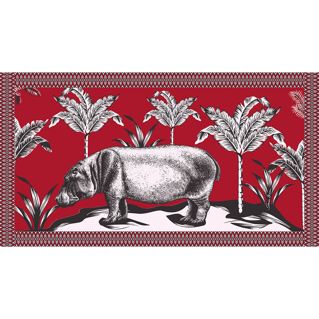 HIPPO CASHMERE SCARF - RED