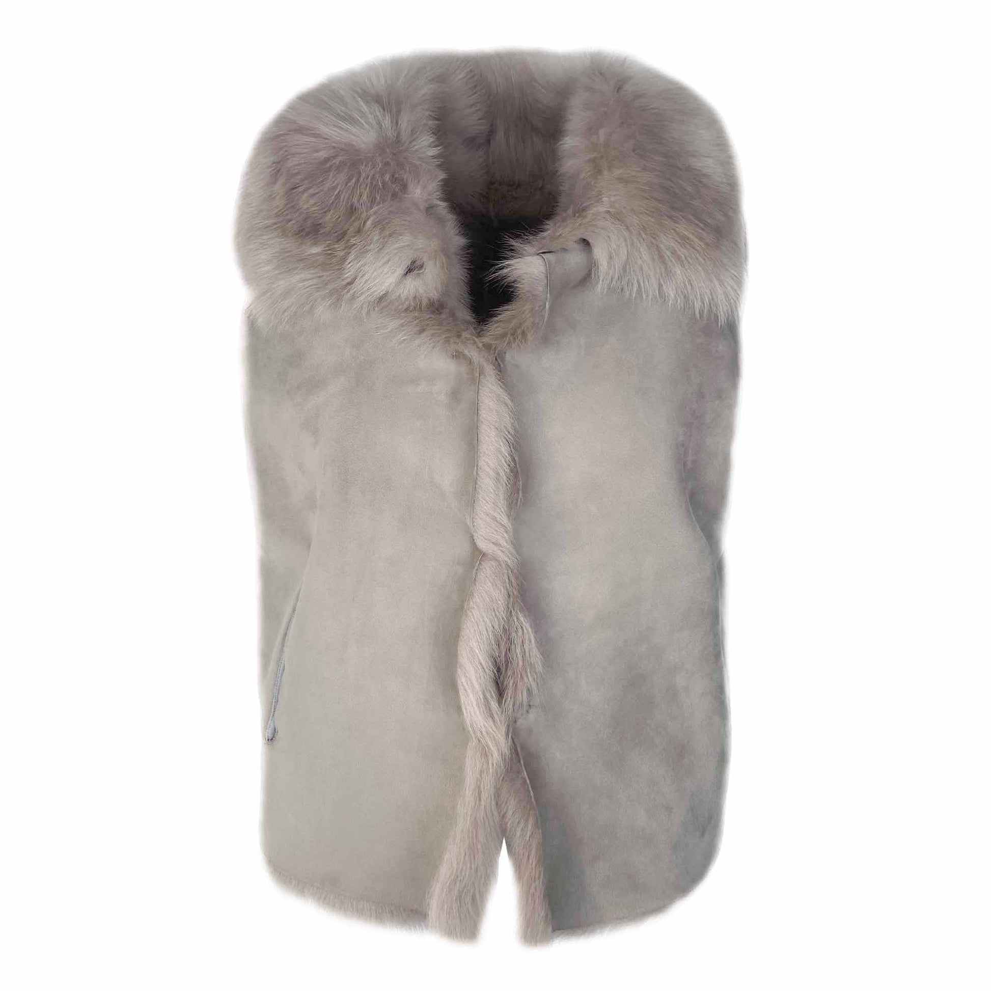 TOSCANA LAMBSKIN VEST - grey
