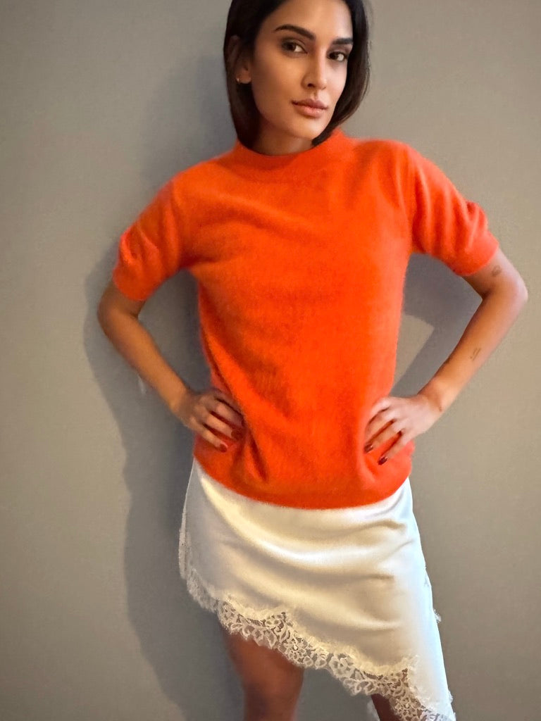 BRUSHED CASHMERE SHIRT - ORANGE