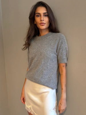 BRUSHED CASHMERE SHIRT - GREY
