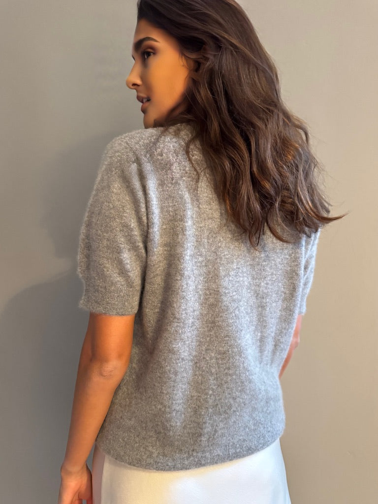 BRUSHED CASHMERE SHIRT - GREY
