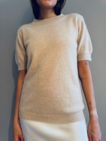 BRUSHED CASHMERE SHIRT - BEIGE