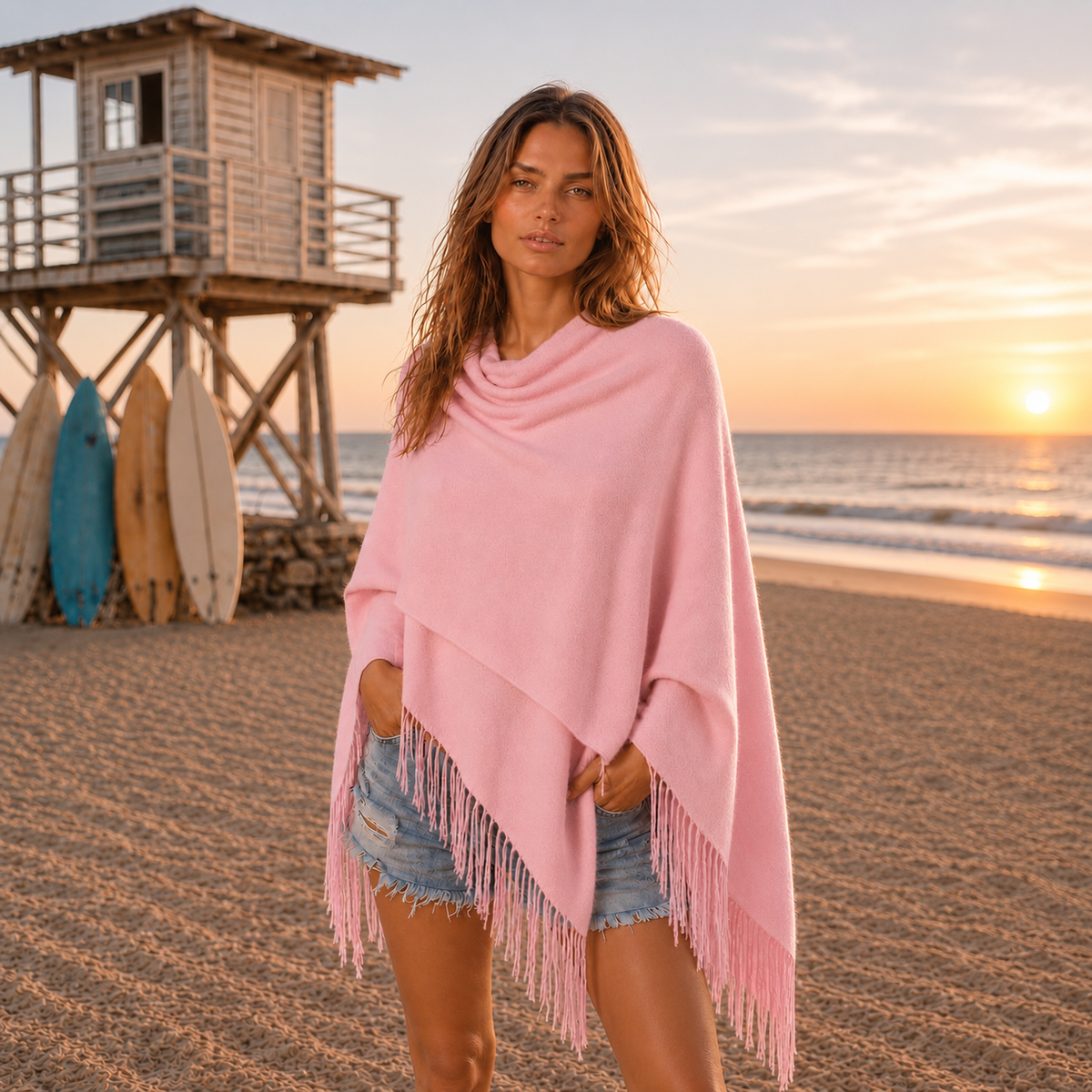 BRUSHED SHARON CAPE - PINK LILAC