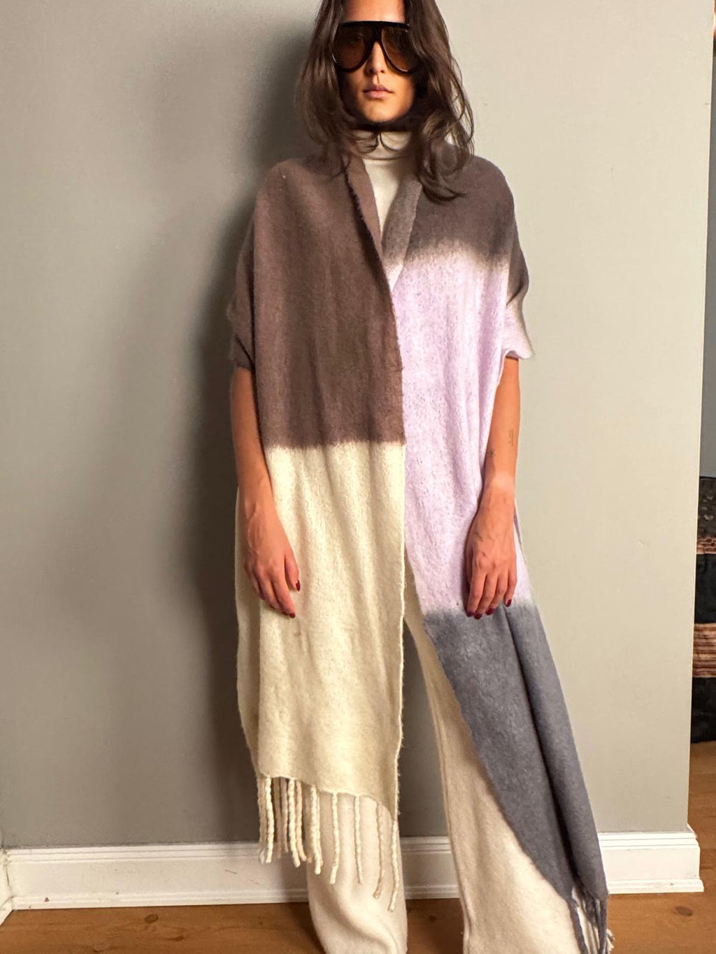 TILDA SPRAYED SCARF - LINEN/HUSKY
