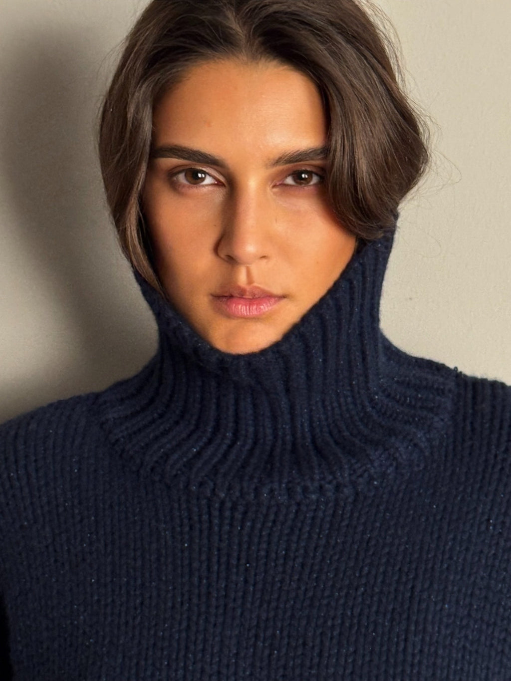 GABRIELLE GLITTER SWEATER - NAVY