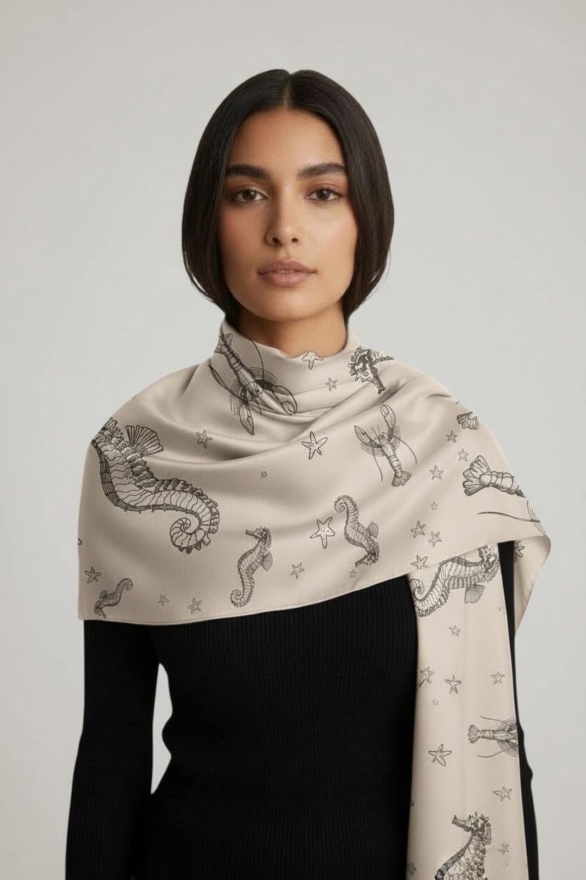 MARINO FELTED CASHMERE SCARF - CREME