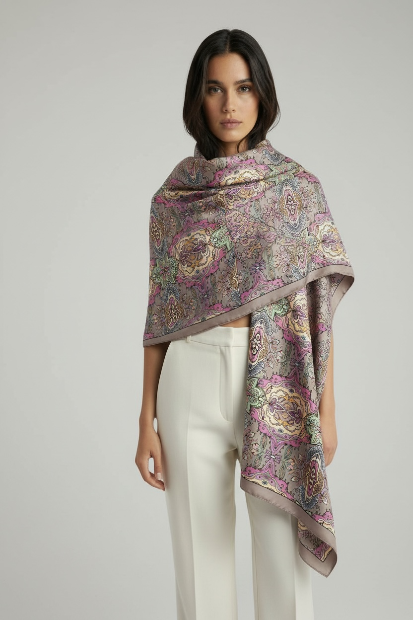 ERENO CASHMERE SCARF - TAUPE