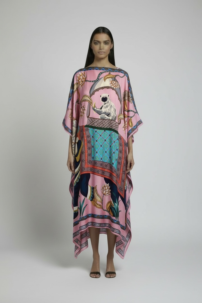 INDIANA SILK TUNIC - LIGHT ROSE